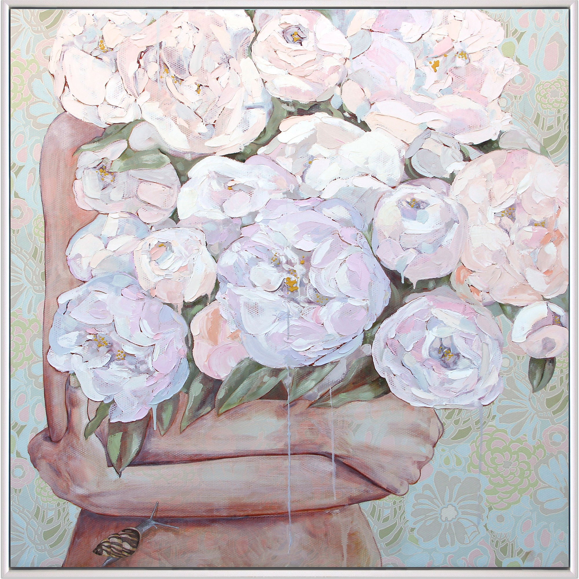 A Persuasion of Peonies - Framed Original - 93cm x 93cm - Jessica Watts Art